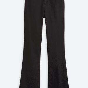 Black Flared Pants With Frayed Bottoms